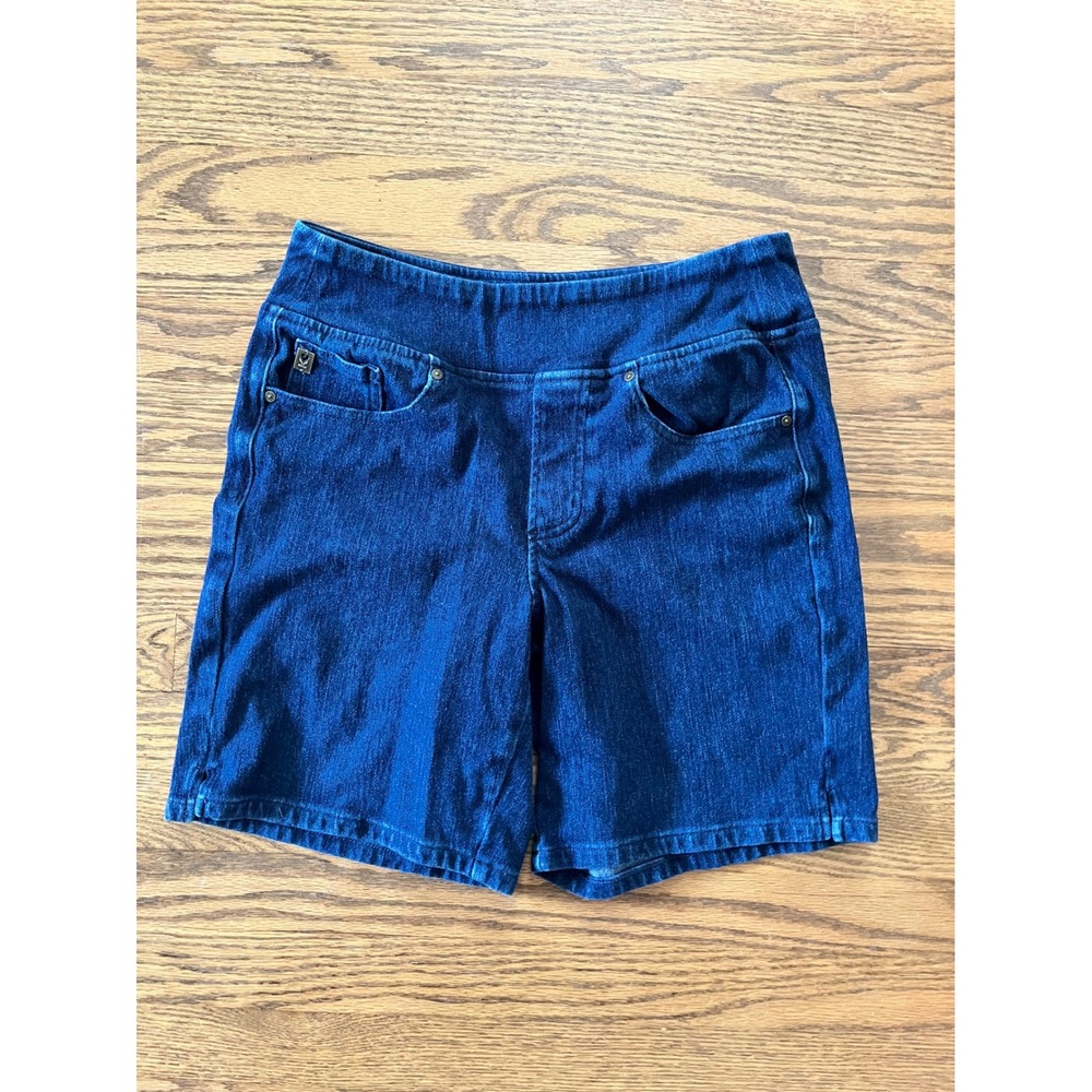 Belle by Kim Gravel Womens Blue Denim Pull On Shorts Size 8
